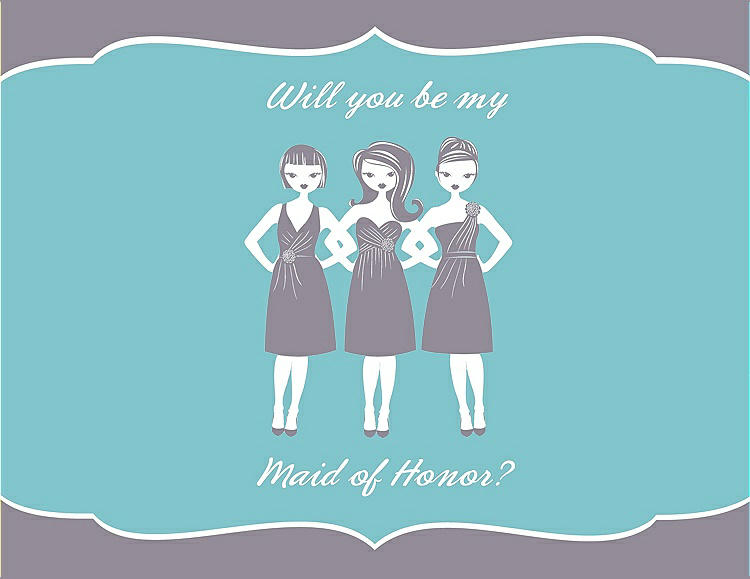 Front View - Shadow & Spa Will You Be My Maid of Honor Card - Girls