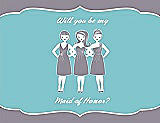 Front View Thumbnail - Shadow & Spa Will You Be My Maid of Honor Card - Girls