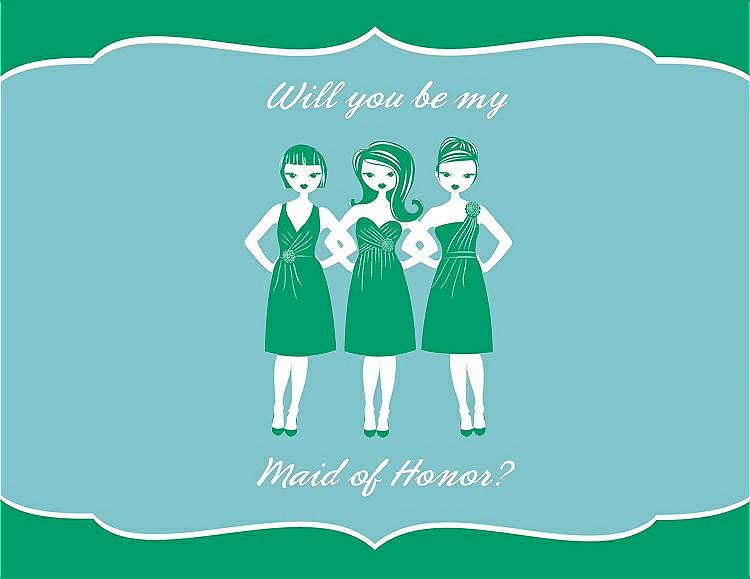 Front View - Shamrock & Spa Will You Be My Maid of Honor Card - Girls