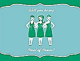 Front View Thumbnail - Shamrock & Spa Will You Be My Maid of Honor Card - Girls
