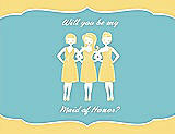 Front View Thumbnail - Sunflower & Spa Will You Be My Maid of Honor Card - Girls
