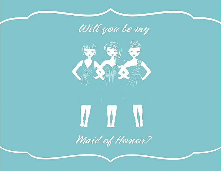 Front View - Spa & Spa Will You Be My Maid of Honor Card - Girls