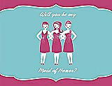 Front View Thumbnail - Strawberry & Spa Will You Be My Maid of Honor Card - Girls