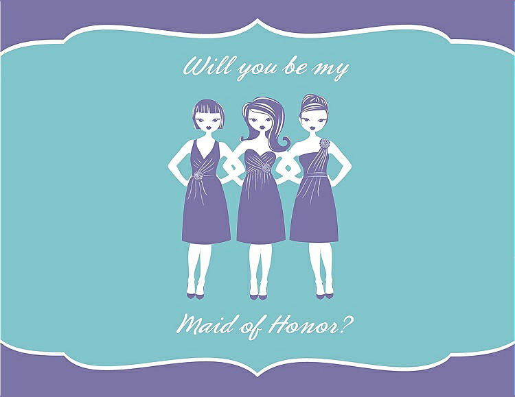Front View - Tahiti & Spa Will You Be My Maid of Honor Card - Girls