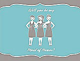 Front View Thumbnail - Taupe & Spa Will You Be My Maid of Honor Card - Girls