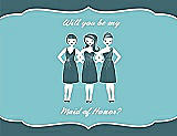Front View Thumbnail - Teal & Spa Will You Be My Maid of Honor Card - Girls