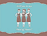 Front View Thumbnail - Toffee & Spa Will You Be My Maid of Honor Card - Girls
