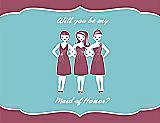 Front View Thumbnail - Tea Rose & Spa Will You Be My Maid of Honor Card - Girls