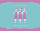 Front View Thumbnail - Tulip & Spa Will You Be My Maid of Honor Card - Girls