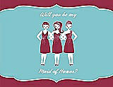 Front View Thumbnail - Valentine & Spa Will You Be My Maid of Honor Card - Girls