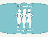 Front View Thumbnail - White & Spa Will You Be My Maid of Honor Card - Girls