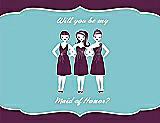 Front View Thumbnail - Wild Berry & Spa Will You Be My Maid of Honor Card - Girls