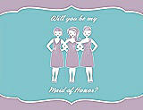 Front View Thumbnail - Wood Violet & Spa Will You Be My Maid of Honor Card - Girls