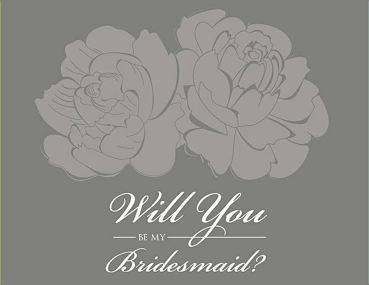 Front View - Cathedral & Charcoal Gray Will You Be My Bridesmaid Card - Flowers