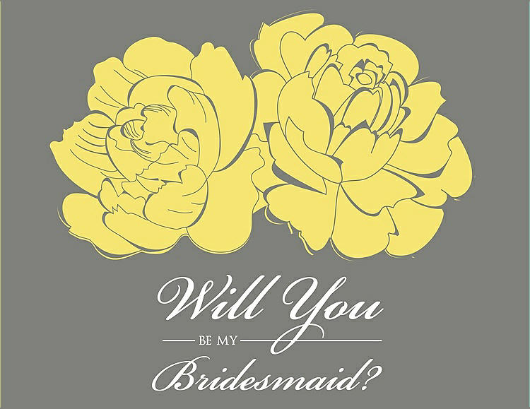 Front View - Snapdragon & Charcoal Gray Will You Be My Bridesmaid Card - Flowers