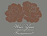 Front View Thumbnail - Almond & Charcoal Gray Will You Be My Bridesmaid Card - Flowers