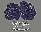 Front View Thumbnail - Amethyst & Charcoal Gray Will You Be My Bridesmaid Card - Flowers
