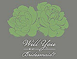 Front View Thumbnail - Appletini & Charcoal Gray Will You Be My Bridesmaid Card - Flowers