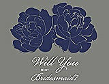 Front View Thumbnail - Blueberry & Charcoal Gray Will You Be My Bridesmaid Card - Flowers