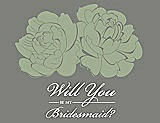 Front View Thumbnail - Kiwi & Charcoal Gray Will You Be My Bridesmaid Card - Flowers