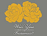 Front View Thumbnail - Mango & Charcoal Gray Will You Be My Bridesmaid Card - Flowers