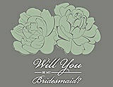 Front View Thumbnail - Mermaid & Charcoal Gray Will You Be My Bridesmaid Card - Flowers