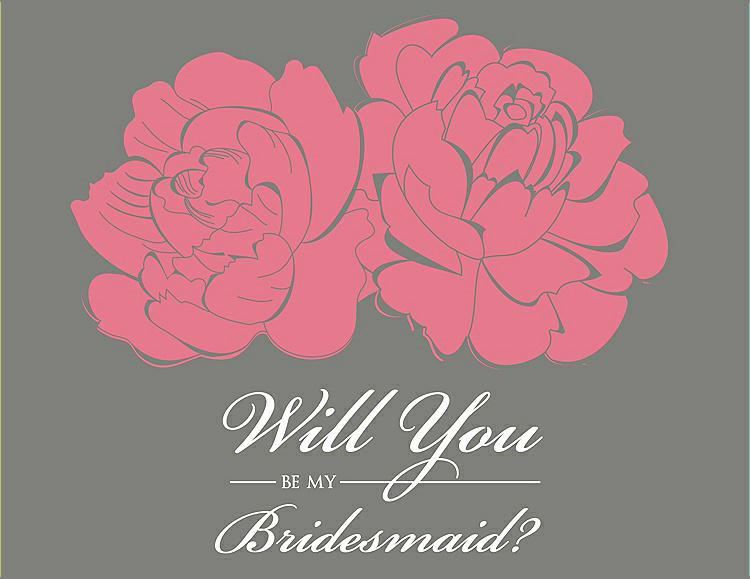 Front View - Nectar & Charcoal Gray Will You Be My Bridesmaid Card - Flowers