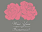 Front View Thumbnail - Nectar & Charcoal Gray Will You Be My Bridesmaid Card - Flowers