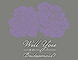 Front View Thumbnail - Passion & Charcoal Gray Will You Be My Bridesmaid Card - Flowers