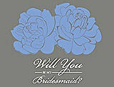 Front View Thumbnail - Periwinkle - PANTONE Serenity & Charcoal Gray Will You Be My Bridesmaid Card - Flowers