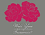 Front View Thumbnail - Posie & Charcoal Gray Will You Be My Bridesmaid Card - Flowers