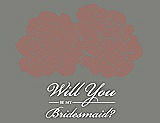 Front View Thumbnail - Toffee & Charcoal Gray Will You Be My Bridesmaid Card - Flowers