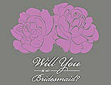 Front View Thumbnail - Tulip & Charcoal Gray Will You Be My Bridesmaid Card - Flowers