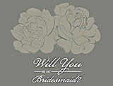 Front View Thumbnail - Twig & Charcoal Gray Will You Be My Bridesmaid Card - Flowers