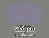 Front View Thumbnail - Wisteria & Charcoal Gray Will You Be My Bridesmaid Card - Flowers
