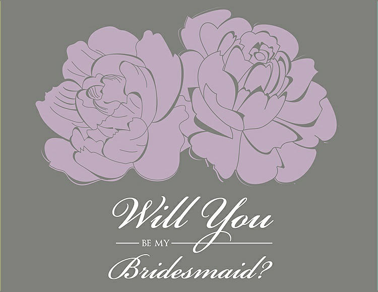 Front View - Wood Violet & Charcoal Gray Will You Be My Bridesmaid Card - Flowers