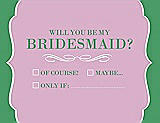 Front View Thumbnail - Hyacinth (iridescent Taffeta) & Juniper Will You Be My Bridesmaid Card - Checkbox