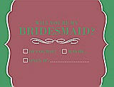 Front View Thumbnail - Spanish Rose & Juniper Will You Be My Bridesmaid Card - Checkbox