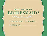 Front View Thumbnail - Ice Yellow & Juniper Will You Be My Bridesmaid Card - Checkbox