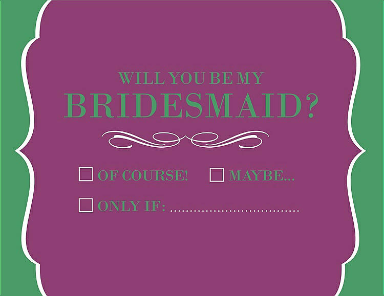 Front View - Sugar Plum & Juniper Will You Be My Bridesmaid Card - Checkbox