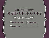 Front View Thumbnail - Charcoal Gray & Italian Plum Will You Be My Maid of Honor Card - Checkbox