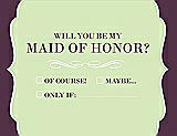 Front View Thumbnail - Honey Dew & Italian Plum Will You Be My Maid of Honor Card - Checkbox