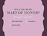 Front View Thumbnail - Hyacinth (iridescent Taffeta) & Italian Plum Will You Be My Maid of Honor Card - Checkbox