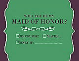 Front View Thumbnail - Juniper & Italian Plum Will You Be My Maid of Honor Card - Checkbox