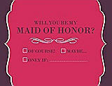 Front View Thumbnail - Pantone Honeysuckle & Italian Plum Will You Be My Maid of Honor Card - Checkbox
