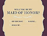 Front View Thumbnail - Ice Yellow & Italian Plum Will You Be My Maid of Honor Card - Checkbox