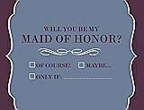Front View Thumbnail - Larkspur Blue & Italian Plum Will You Be My Maid of Honor Card - Checkbox