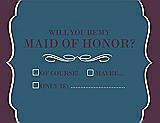 Front View Thumbnail - Marine & Italian Plum Will You Be My Maid of Honor Card - Checkbox