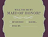 Front View Thumbnail - Mint & Italian Plum Will You Be My Maid of Honor Card - Checkbox