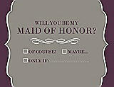 Front View Thumbnail - Mocha & Italian Plum Will You Be My Maid of Honor Card - Checkbox